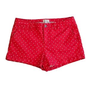 Market & Spruce Red White Heart Women's Shorts Size 8